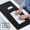 thumbnail image 2 of Big Black Gaming Mouse Pad - 31.5x11.8in XL Large Computer Mat, Long Keyboard Pad with Non-Slip Rubber Base, Stitched Edges, Perfect for Gaming and Home Office, 2 of 6