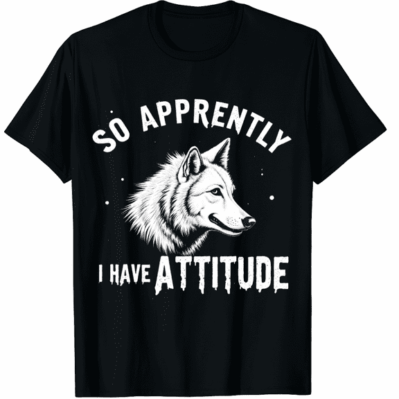 Apparently I Have An Attitude - Wolf Lover Wildlife Animal T-Shirt for Men Women