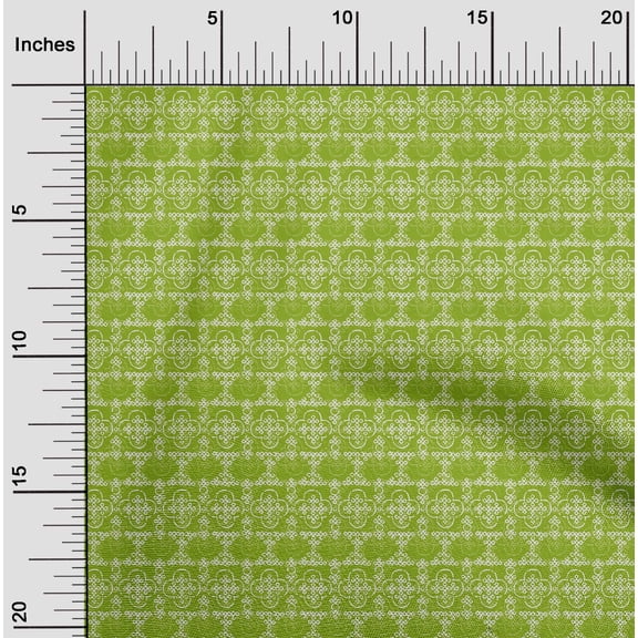 oneOone Cotton Poplin Twill Green Fabric Ethnic Bandhani Dress Material Fabric Print Fabric By The Yard 56 Inch Wide