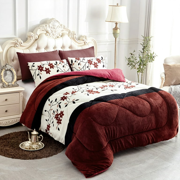 JML 3 Piece King Sherpa Fleece Bed Blanket,Winter Warm Heavy Blanket,79x91,6.5lb  - Walmart.com
