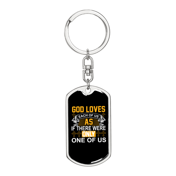 Were Only One Stainless Steel or 18k Gold Premium Swivel Dog Tag Keychain