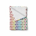 thumbnail image 2 of Hearts Soft Flannel Fleece Throw Blanket, Valentines Day Theme Vertically Aligned Vivid Rainbow Color Little Hearts Medley, Cozy Plush for Indoor and Outdoor Use, 50" x 70", Multicolor, by Ambesonne, 2 of 6