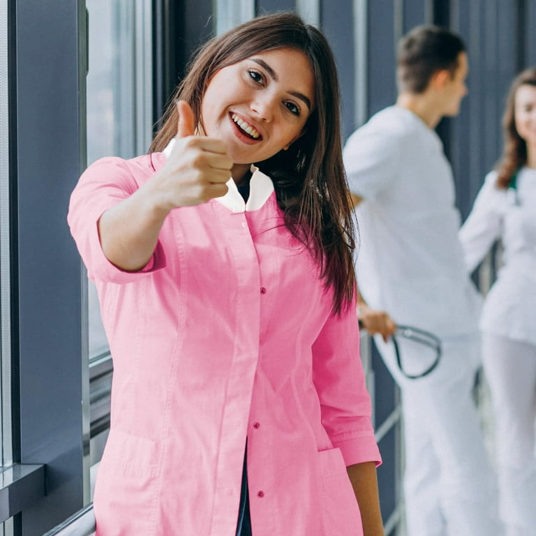 Light Pink Disposable Lab Coats for Adults, 50 Pack