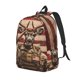 thumbnail image 1 of Disketp Patriotic Deer Soldier Salute print Canvas Backpack Lightweight Travel Daypack Student Rucksack Laptop Backpack-Small, 1 of 5