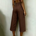 thumbnail image 4 of BUIGTTKLOP Womens Wide Leg Capri Pants Elastic Waist Casual Loose Lounge Trousers 2026 Summer Flowy Beach Vacation Capris, 4 of 6