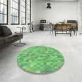 thumbnail image 4 of Ahgly Company Machine Washable Indoor Square Transitional Green Area Rugs, 7' Square, 4 of 7