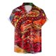 thumbnail image 1 of Camisas Oversize Hombre Camisa de solapa con botones estampada digital 3D para hombre de Año Nuevo y Festival de Primavera (Blue, XL), 1 of 4