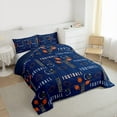 thumbnail image 3 of Homewish Football Hemelt Full Size Comforter Sets,Boys Ball Game Bedding Comforter Set,Orange Deepblue Black Bedding Sets For Teens,Ultra Soft Home Decor Reversible,3pcs, 3 of 8