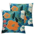 thumbnail image 2 of Acheng  Canvas Flower Pillow Case Spring Craft Modern Simple Throw Pillow Cover for Sofa,Bedroom,Office,Set of 2 White, 2 of 6