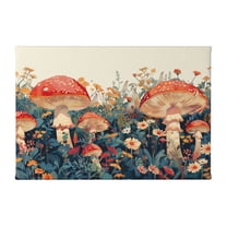 8x12 inch Mushroom & Flower Art Paintings For Wall Yard Decor,Modern Style Mushroom Decorative Painting,Family Children'S Room,Man Cave,Lounge,Bedroom Wall Decor Canvas Poster,For Cafes,Bar