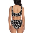 thumbnail image 3 of Kdxio Daisies Flowers Print Women's 2 Piece High Waisted Wrap Spaghetti Strap Summer Swimsuit Bikini Set-Medium, 3 of 7
