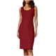 thumbnail image 2 of Karight Women's Summer Rib Knit Stretch Crewneck Sleeveless Bodycon Midi Dress, 2 of 8