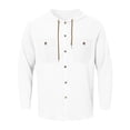 thumbnail image 1 of Chemise à Manches Longues pour Hommes Cardigan Décontracté de Vacances à Capuche, 1 of 5