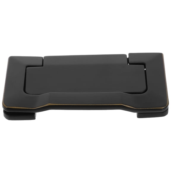 OUNONA Hidden Flat Handles for Cabinet Hardware Black Zinc Alloy 10 Pieces