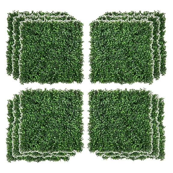 Artificial Grass Wall Panels - 12 Pack, 20x20 Inch, Outdoor Faux Greenery Privacy Screen, Light Green, Weather-Resistant PE Plastic, Easy Install Backdrop