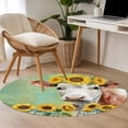 thumbnail image 4 of Small Round Rug 3Ft Washable Non-Slip, Cow Sunflowers Circle Area Rugs for Living Room Bedroom, Farmhouse Pastoral Animals Flowers Plants Indoor Floor Mats Carpet Runner for Home Decor, 4 of 8