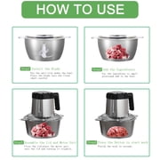 KIBVOE Electric Food Chopper Vegetable Seasoning Spices Processor 3L Applicable To Home Use Kitchen Restaurants