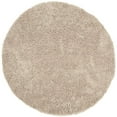 thumbnail image 1 of Safavieh Classic Shag Collection SG240D Handmade Taupe Round Area Rug (8' Diameter), 1 of 3