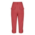 thumbnail image 7 of Womens Capri Pants with Pockets, Casual Summer Work Pants, Elastic Waist Cargo Capris for Women, Stretch Cropped Pants Lightweight Capris for Seniors Travel Gym, S-XXL, 7 of 7