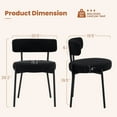 thumbnail image 4 of Furniliving Modern Dining Chairs Set of 2, Upholstered Dining Room Chairs with Black Metal Legs, Curved Backrest, Round Thicken Kitchen Chairs for Dining Room, Island, Faux-Teddy, Black, 4 of 10