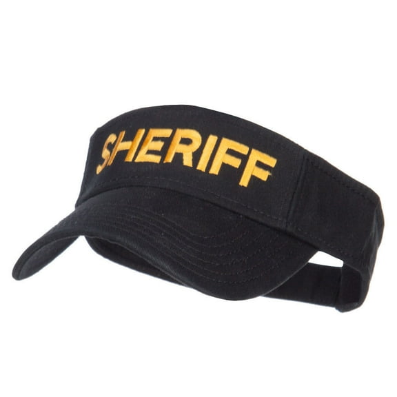 Sheriff Embroidered Washed Cotton Visor - Black OSFM