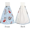 thumbnail image 4 of 1 Pcs Hanging Towels, Dish Towels Kittens with Christmas Hats Socks Absorbent Hand Towels with Hanging Loop Washcloth for Bathroom Kitchen, 4 of 7