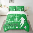 thumbnail image 2 of Castle Fairy Boys Girls Eat Sleep Soccer Bedding Comforter Set 7-Piece,Ball Gamer King Bedding Sets,Sport Theme Ultra Soft Bed Sheets,Luxury Bedroom Decor,Reversible, 2 of 8