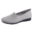 thumbnail image 5 of Loafers for Women Knitted Mesh Moccasins Flat Shoes Comfortable Slip on Casual Breathable Walking Shoes Gray Size 7, 5 of 6