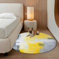 thumbnail image 2 of Street Art Brush Round Area&nbsp;Rug 7ft Gray Yellow Abstract Non-Slip&nbsp;Washable Circle Rugs Soft Felt Indoor Floor Mat for Bedroom Kitchen Living Room Bathroom, 2 of 9