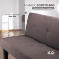 thumbnail image 3 of Sofá Cama Individual Reclinable Plegable de 3 Plazas Cómodo de Madera y Tapiz Suave chocolate, 3 of 8