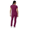 thumbnail image 2 of Adar Addition Go-Basic Scrub Set For Women - Slim V-Neck Scrub Top & Skinny Cargo Scrub Pants - A9200 - Wine - M, 2 of 7