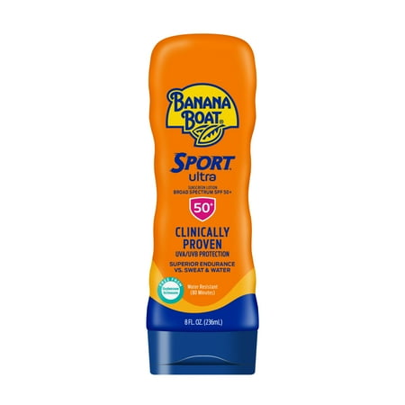 Banana Boat Sport Ultra 50 SPF Sunscreen Lotion, 8 oz, 50 SPF, Water Resistant (80 Mins) Sun Block