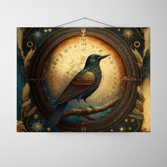 Cosmic Wings - Astrology Bird Canvas Wall Art