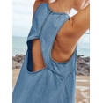 thumbnail image 5 of Women'S Sleeveless Denim Babydoll Summer Casual Cutout Back A-Line Flowy Jean Dress with Pockets Light Blue XL, 5 of 8