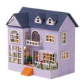 thumbnail image 1 of 1 Set DIY House Model with Warm Lighting European Style Happy Hut Handmade Model Toy Ornament Cute Wooden Miniature House Building Toy Children Gift, 1 of 8