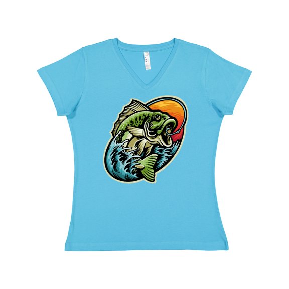 Inktastic Fishing Women's V-Neck T-Shirt