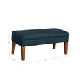 thumbnail image 2 of HomePop Textured Decorative Storage Bench with Easy Access Hinged Lid and Wood Legs, Dark Blue, 2 of 14