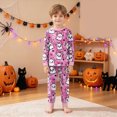 thumbnail image 2 of NOLDARES Toddler Girls Boys Halloween Pajamas Set Kids Pumpkin Print Sleepwear Pjs Long Sleeve 2pcs Soft Jammies(Hot Pink,8-9 Y), 2 of 9