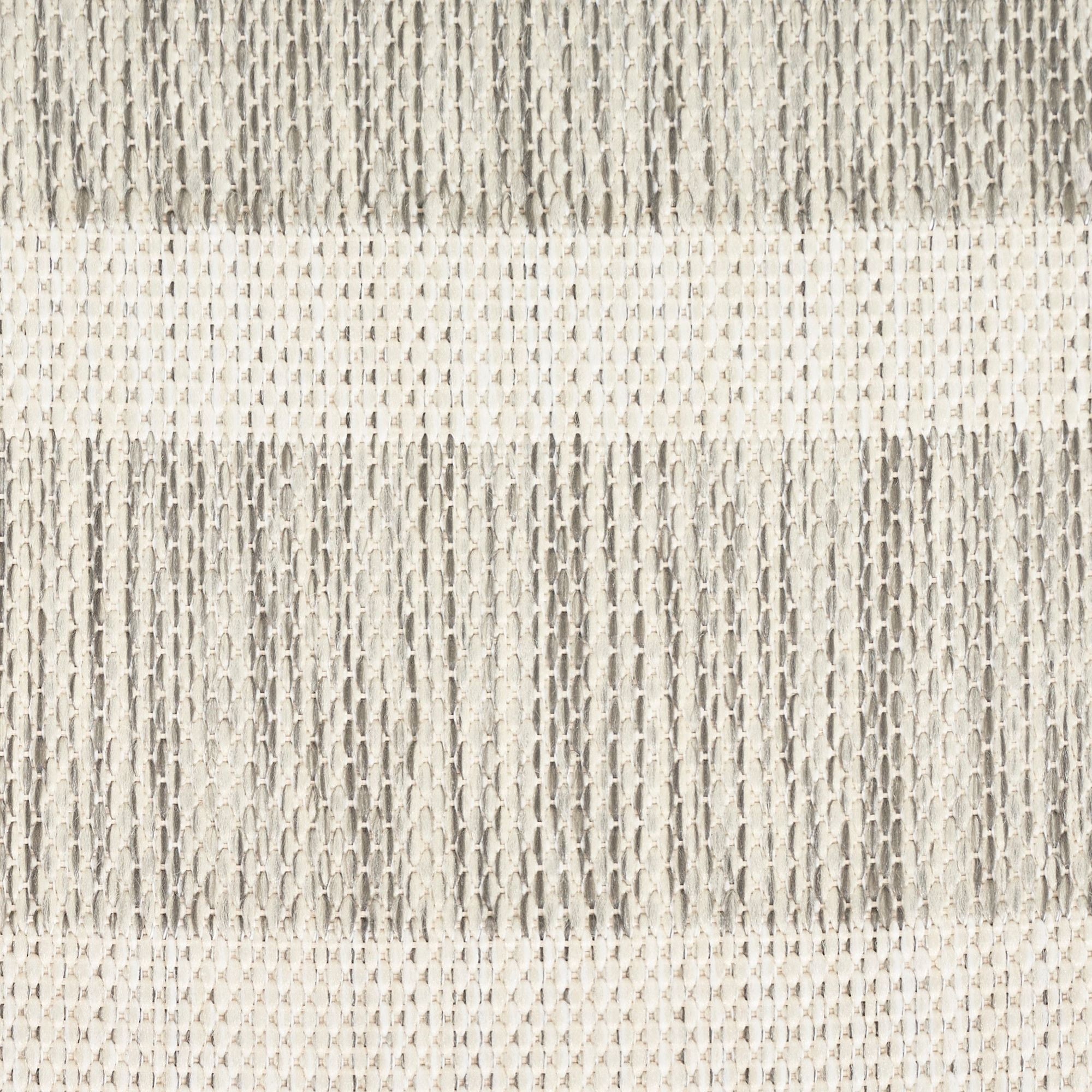 Nourison Positano Modern Stripes Flatweave Outdoor Rug Grey Ivory 2' x 6'