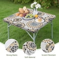 thumbnail image 4 of Beige Ethnic Mandala Pattern Square Fitted Tablecloth with Elastic Edge,Square Table Cover,Washable Elastic Table Cover for Home Kitchen Party Decor 36"x36", 4 of 6