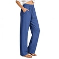 thumbnail image 2 of ClodeEU Women's Lightweight Quick Dry Straight Leg Sweatpants ,Breathable Loose Fit Casual Summer Pants Dark Blue,Women's Plus XXXXXL, 2 of 6