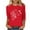 Red, variant on SHE IS Womens 3/4 Sleeve Tops, Long Sleeve V Neck Shirts for Women Plus Plus Size Tops for Women 3x White Blouse for Women Lace Basic Tees for Women Cotton Pack