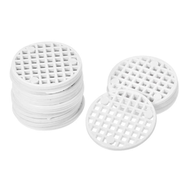 Unique Bargains 1' Plastic Round Flowerpot Hole Mesh Pad Grid Screen Mat, White 50 Count