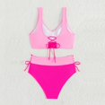 thumbnail image 3 of Gibobby Conjunto de Bikini Nuevo Traje de baño para mujer, estilo europeo y americano, Bikini Sexy, traje de baño, Bikini de cintura alta(Rosa,G), 3 of 5