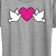 thumbnail image 3 of Instant Message - Heart Dove Symbols - Women's Short Sleeve Graphic T-Shirt, 3 of 6