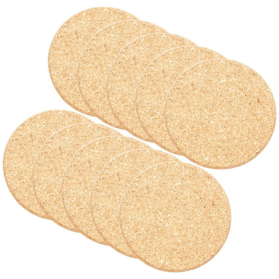 TEHAUX 10Pcs Cork Planter Saucers Indoor Potted Plants Mats Cork Wood Drip Pads Plates for Flower Pots