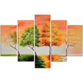 thumbnail image 3 of Omax Decor M 3133 Seasonal Trees Original Oil Painting on Canvas - Set of 5, 3 of 3