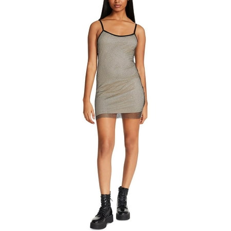 Betsey Johnson Womens Embellished Mesh Slip Dress