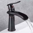 thumbnail image 2 of Grifo de lavabo ACTIVE cascada negro alto mezclador de agua fría y caliente, 2 of 4