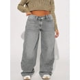 thumbnail image 4 of Plus Size Women’s Denim Straight Pants: Loose, Mid-Waist, Elastic Waistband for Year-Round Fashion, 4 of 4